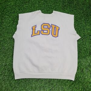 Vintage LSU Cutoff Sweatshirt Womens Large 22x22 Boxy White